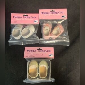 Monique Doll Shoes Lot Of 3 Pair, fit American Girl & Other 18” Dolls